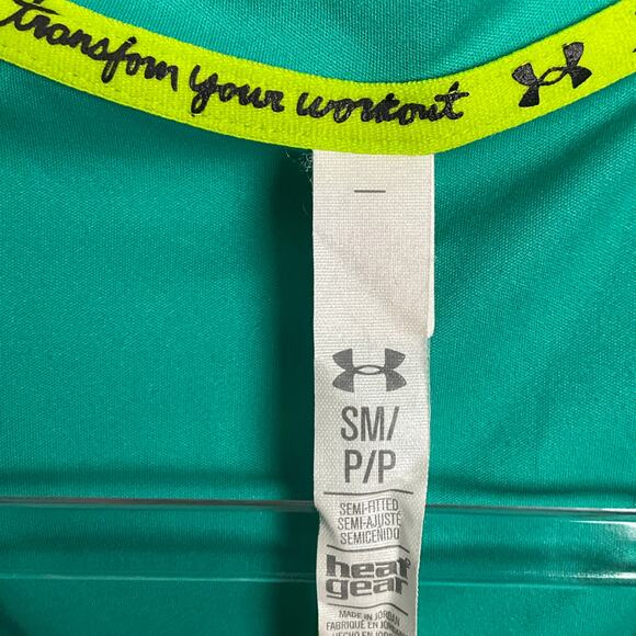UNDER ARMOUR Women Heat Gear Shirt Tee 3 pc LOT Sm Blue Green Workout Athleisure - Picture 7 of 10